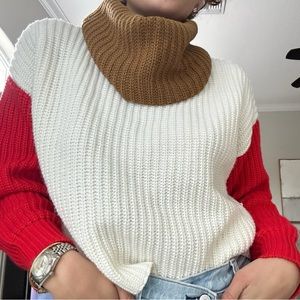 Knit Sweater color block size small like new